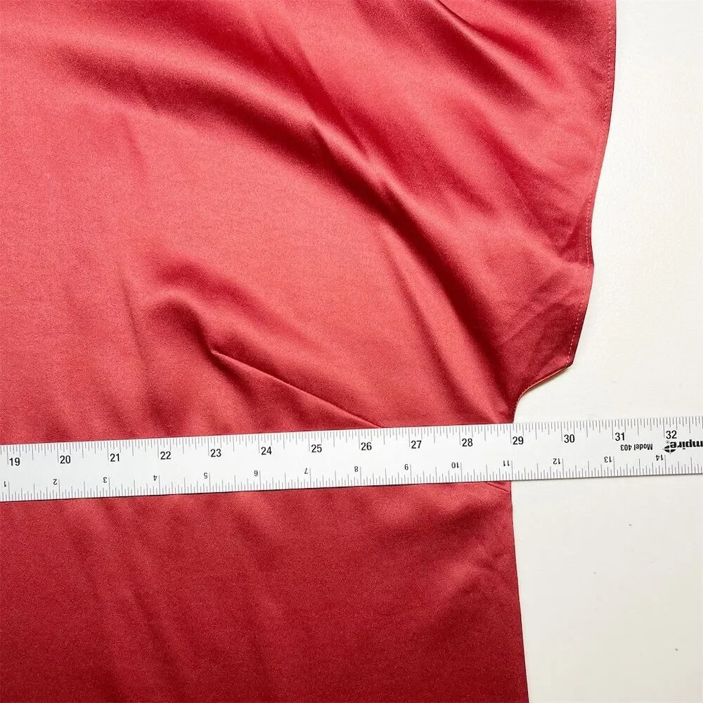 Eileen Fisher Recycled Polyester Satin Box Top Plus Size 2X Red Short Sleeve NWT